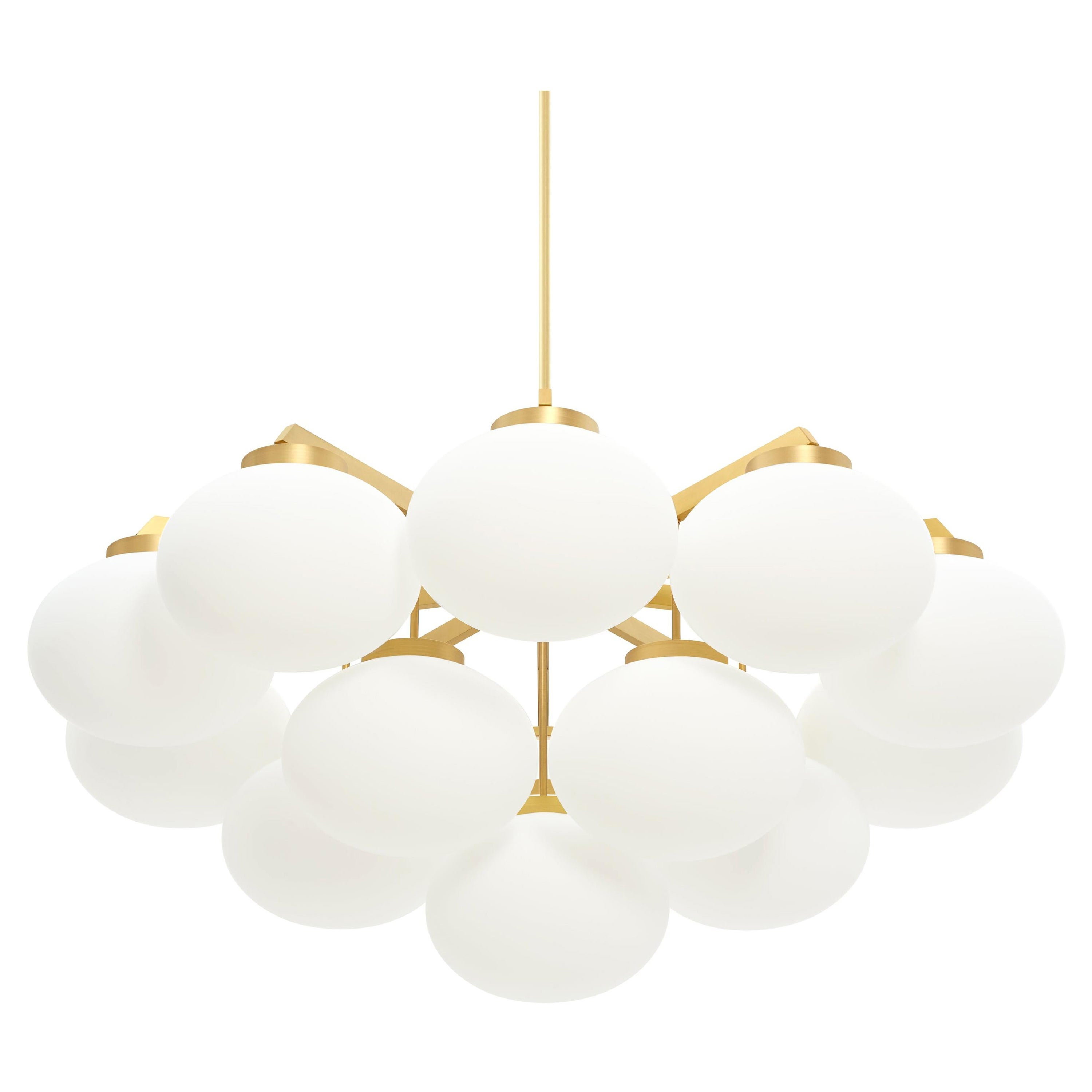Satin Brass Large Cloudesley Pendant Lamp by CTO Lighting For Sale