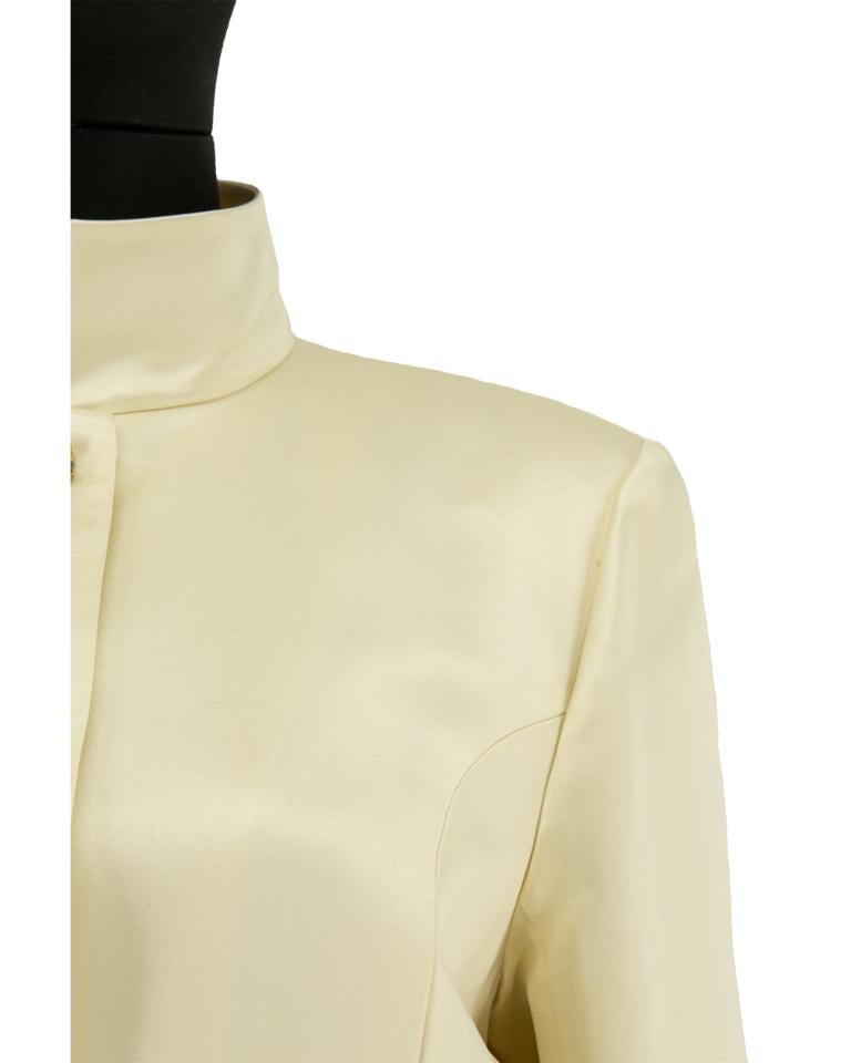 Women's Satin Chanel A-Line Elongated Panel Jacket