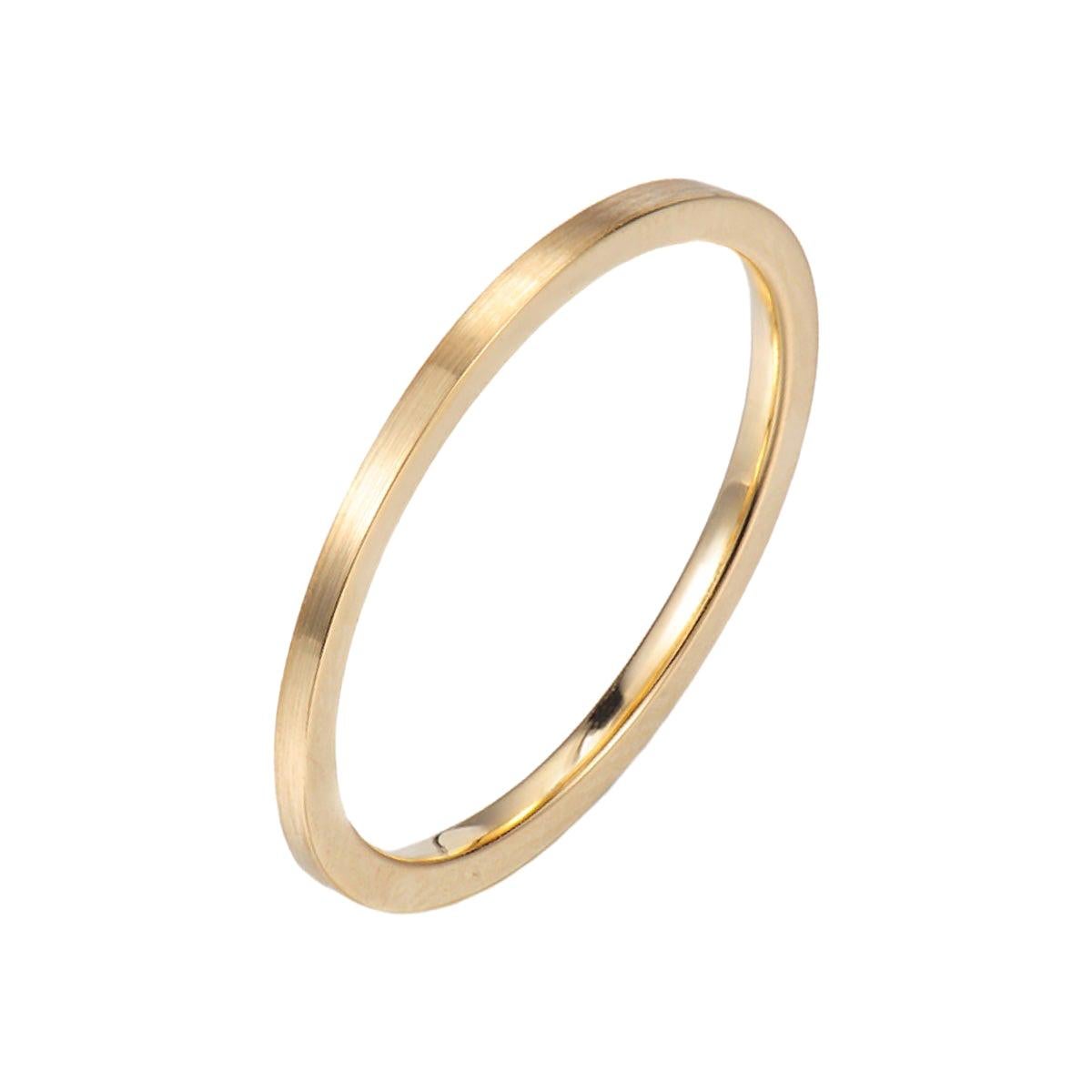For Sale:  Satin Contemporary Square Ring 18 Karat