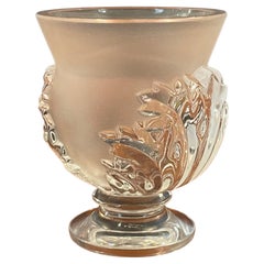 Satin Crystal St. Cloud Vase with Acanthus Leaves by Lalique of France