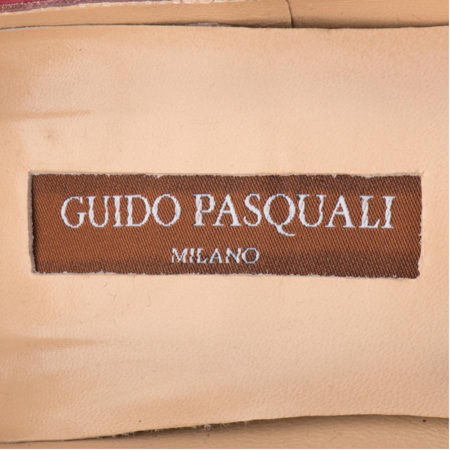 Red Guido Pasquali Satin décolleté size 37 For Sale