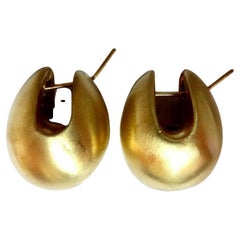 Satin Dome Lobe Wrap Earrings 18kt