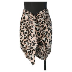 Satin draped mini skirt with animal print ALEXANDRE VAUTHIER
