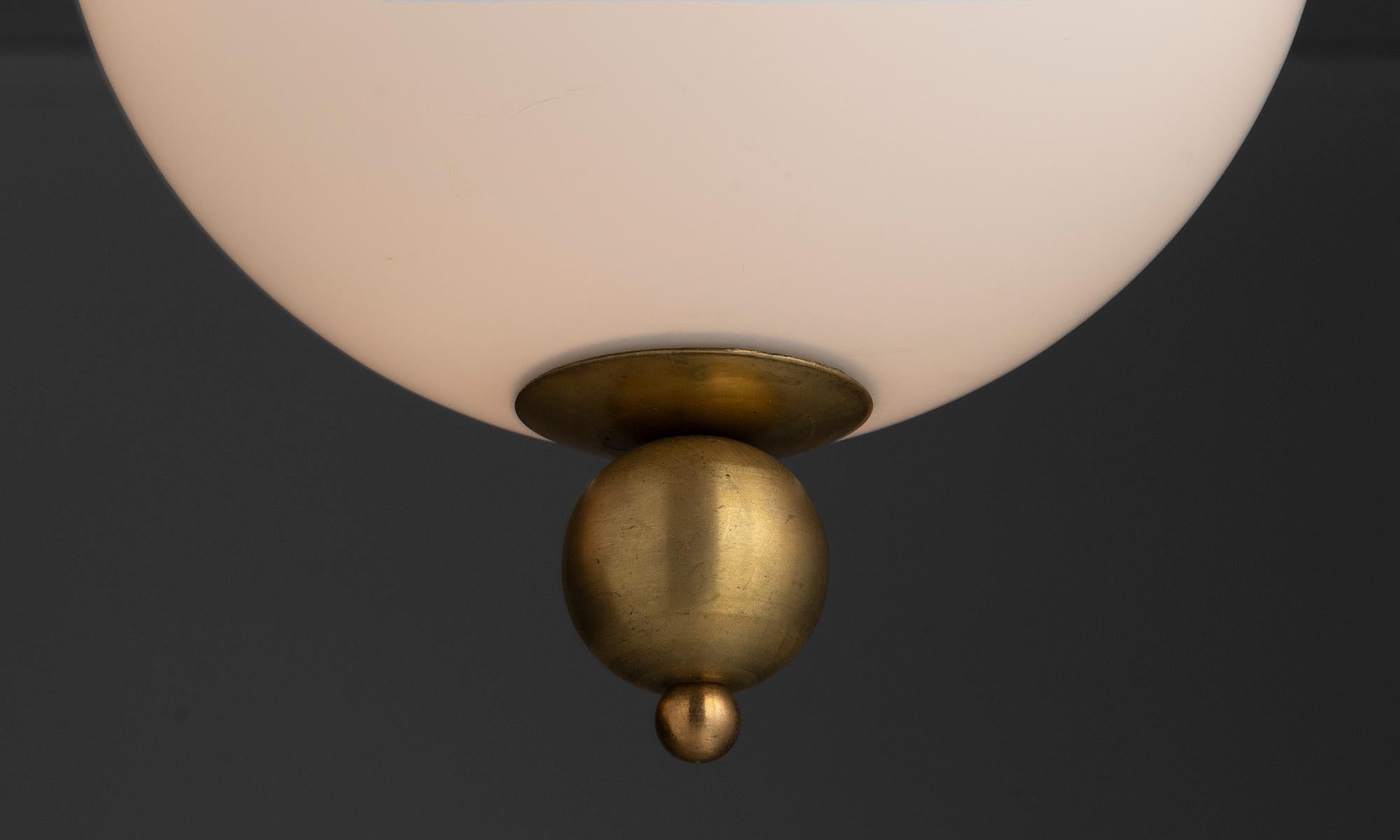 Satin Etched Globes with Globe Finials, Netherlands circa 1960 In Good Condition For Sale In Culver City, CA