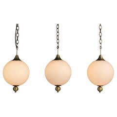 Satin Etched Globes with Globe Finials, Netherlands circa 1960