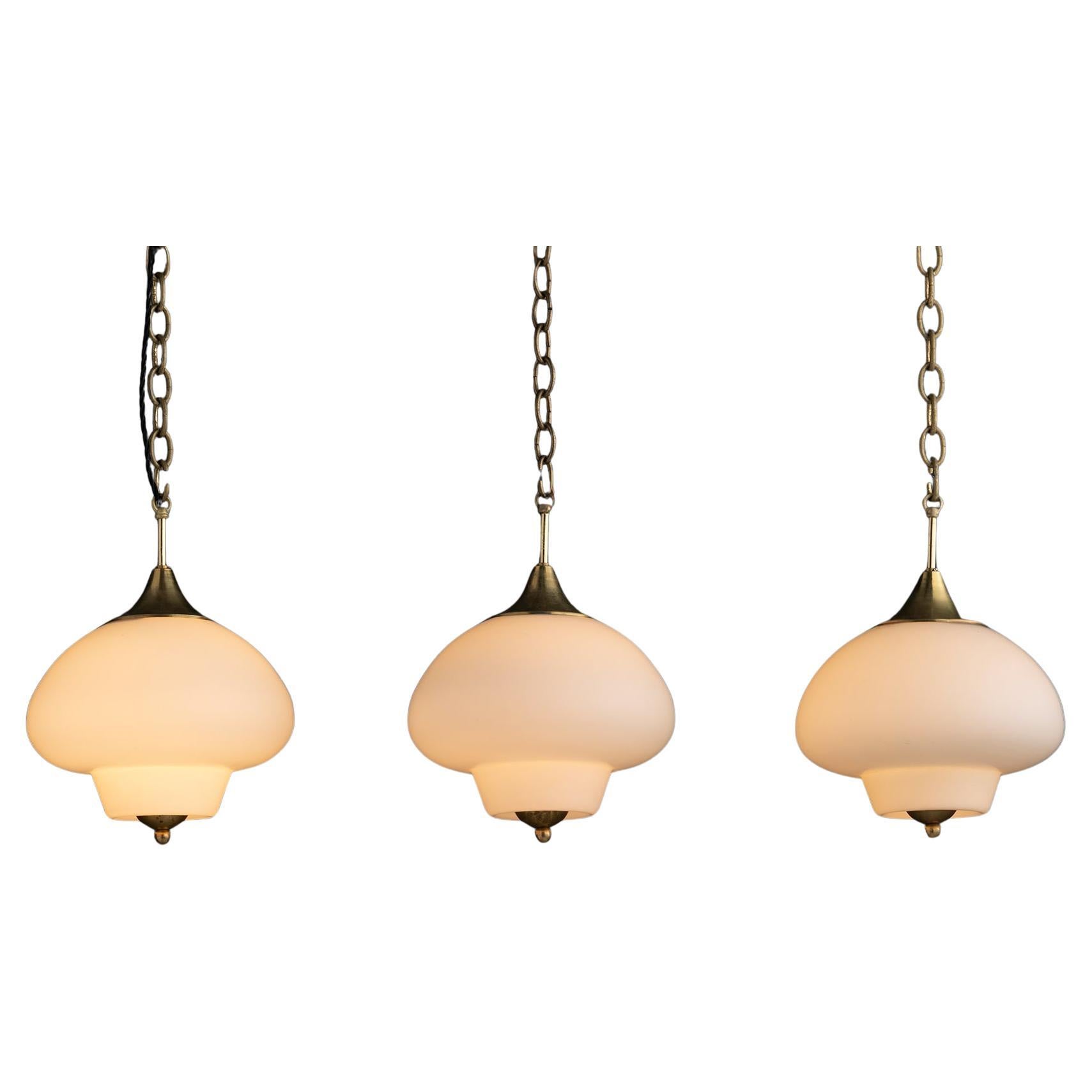Satin Etched Pendants, Netherlands circa 1970
