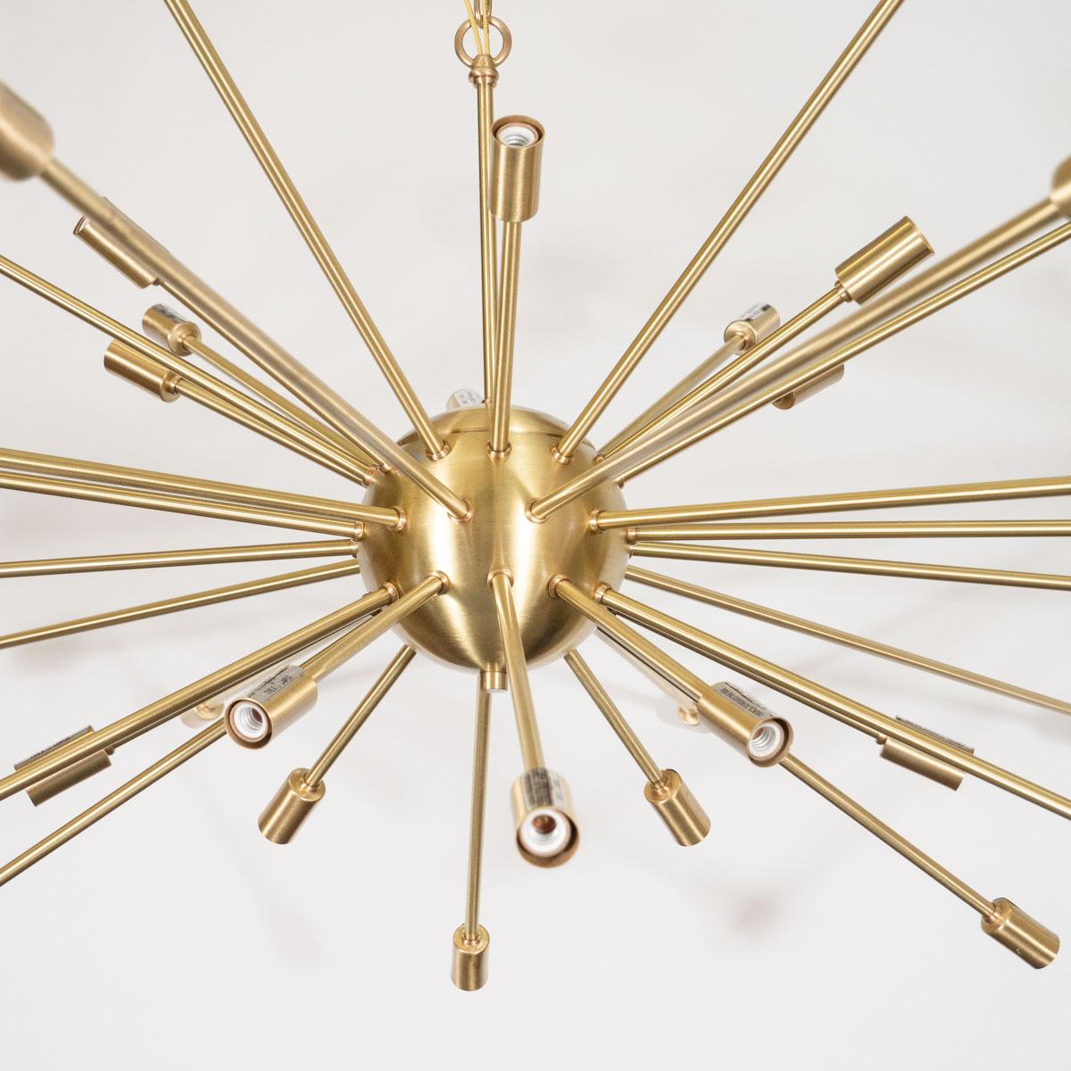 Satin Finish Brass Sputnik Chandelier For Sale 1
