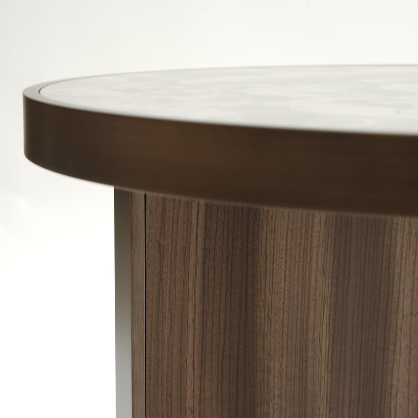 Contemporary Satin Flat Zebrano Side Table For Sale