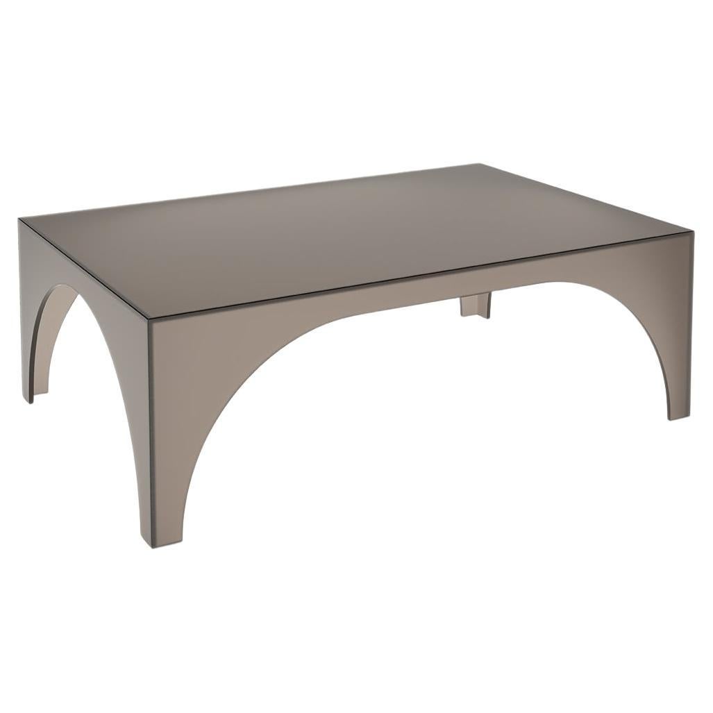 Satin Glass Bronze Arc Oblong Coffee Table by Sebastian Scherer