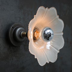Satin Glass Flower Brass Sconces Wall Lamps
