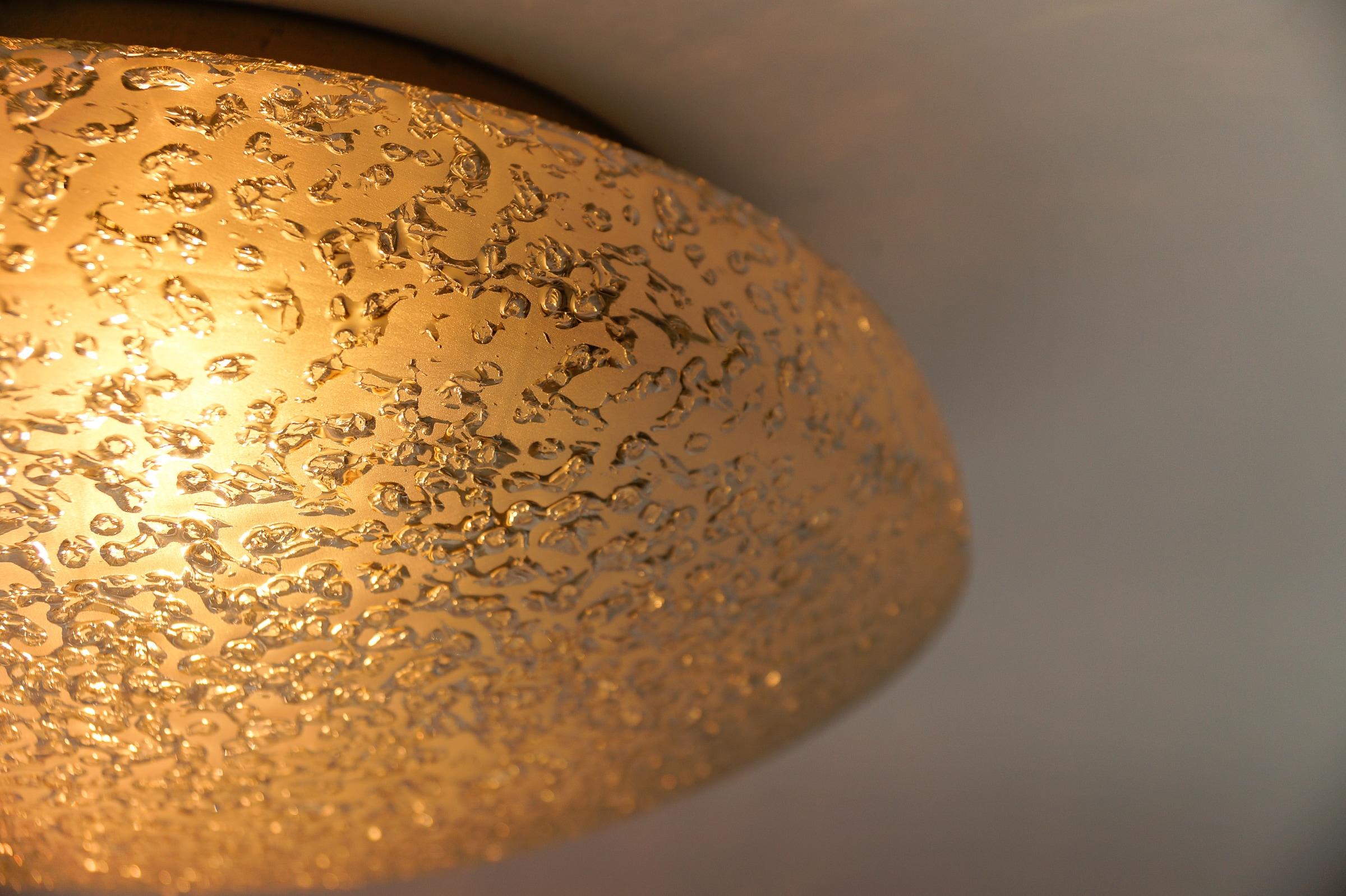 Frosted Ice Glass Flush Mount from Doria Leuchten, Germany, 1960s For Sale 4