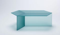 Satin Glass "Isom Oblong" Coffee Table, Sebastian Scherer