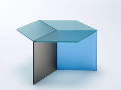 Satin Glass "Isom Square" Coffee Table, Sebastian Scherer