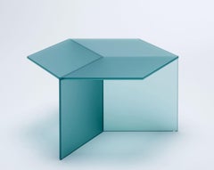 Satin Glass "Isom Square" Coffee Table, Sebastian Scherer