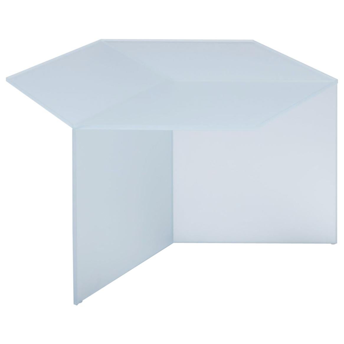 Satin Glass "Isom Square" Coffee Table, Sebastian Scherer For Sale