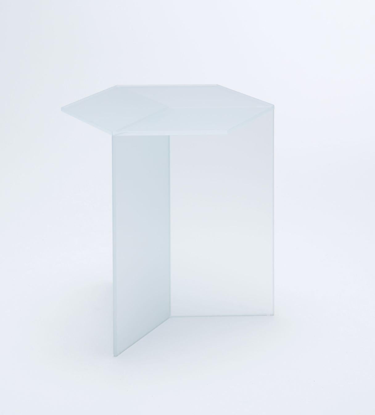 Contemporary Satin Glass 'Isom Tall' Coffee Table, Sebastian Scherer For Sale