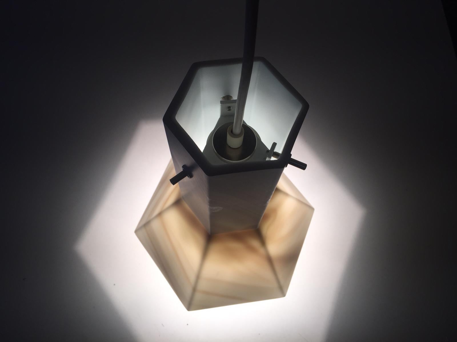 Satin Glass Pendant Lamp Arte Colore Carrara by Peill Putzler, 1970s, Germany For Sale 6