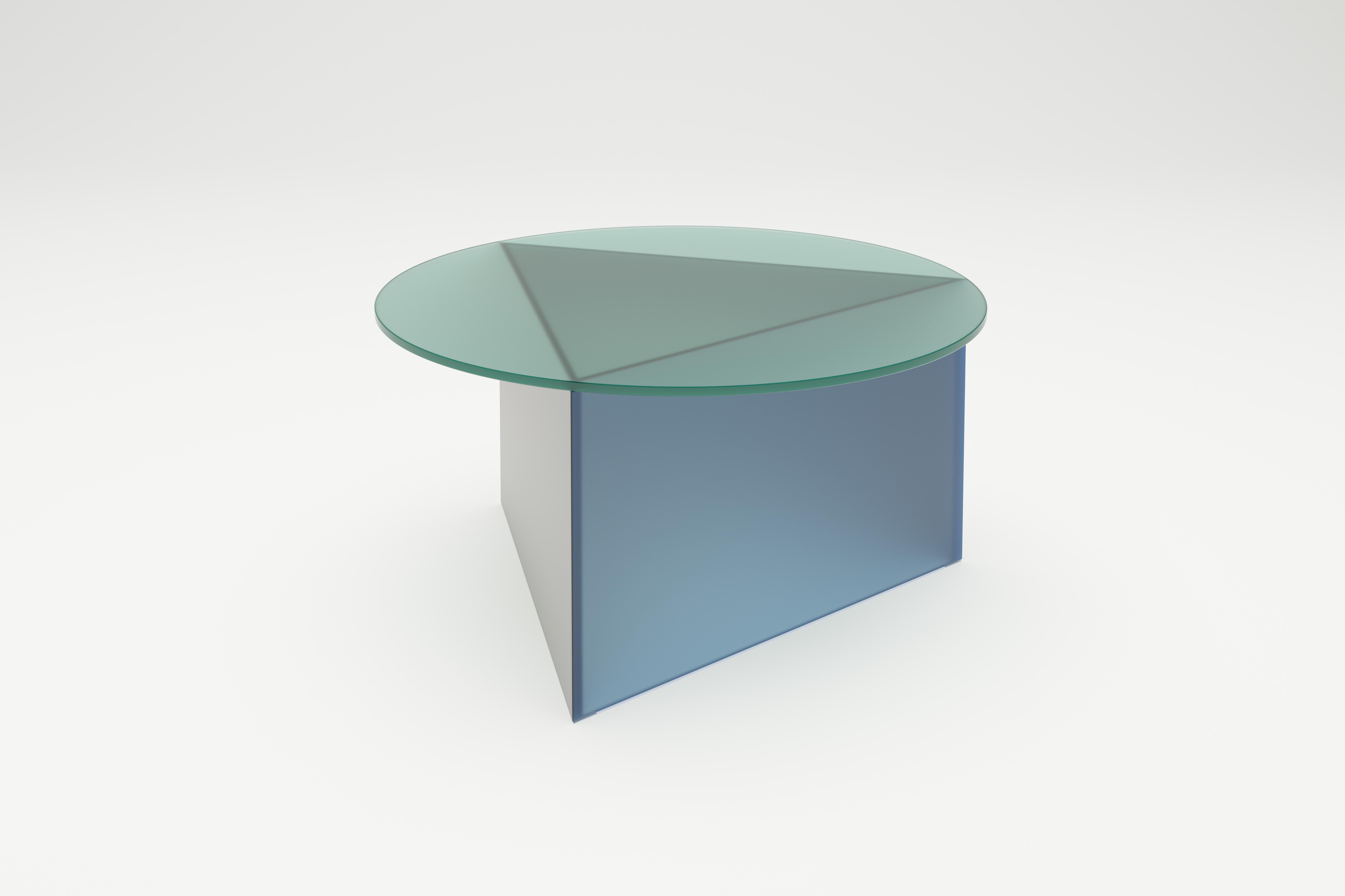 German Satin Glass Prisma Circle 70 Coffe Table by Sebastian Scherer