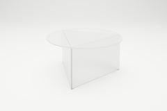 Satin Glass Prisma Circle 80 Coffee Table by Sebastian Scherer
