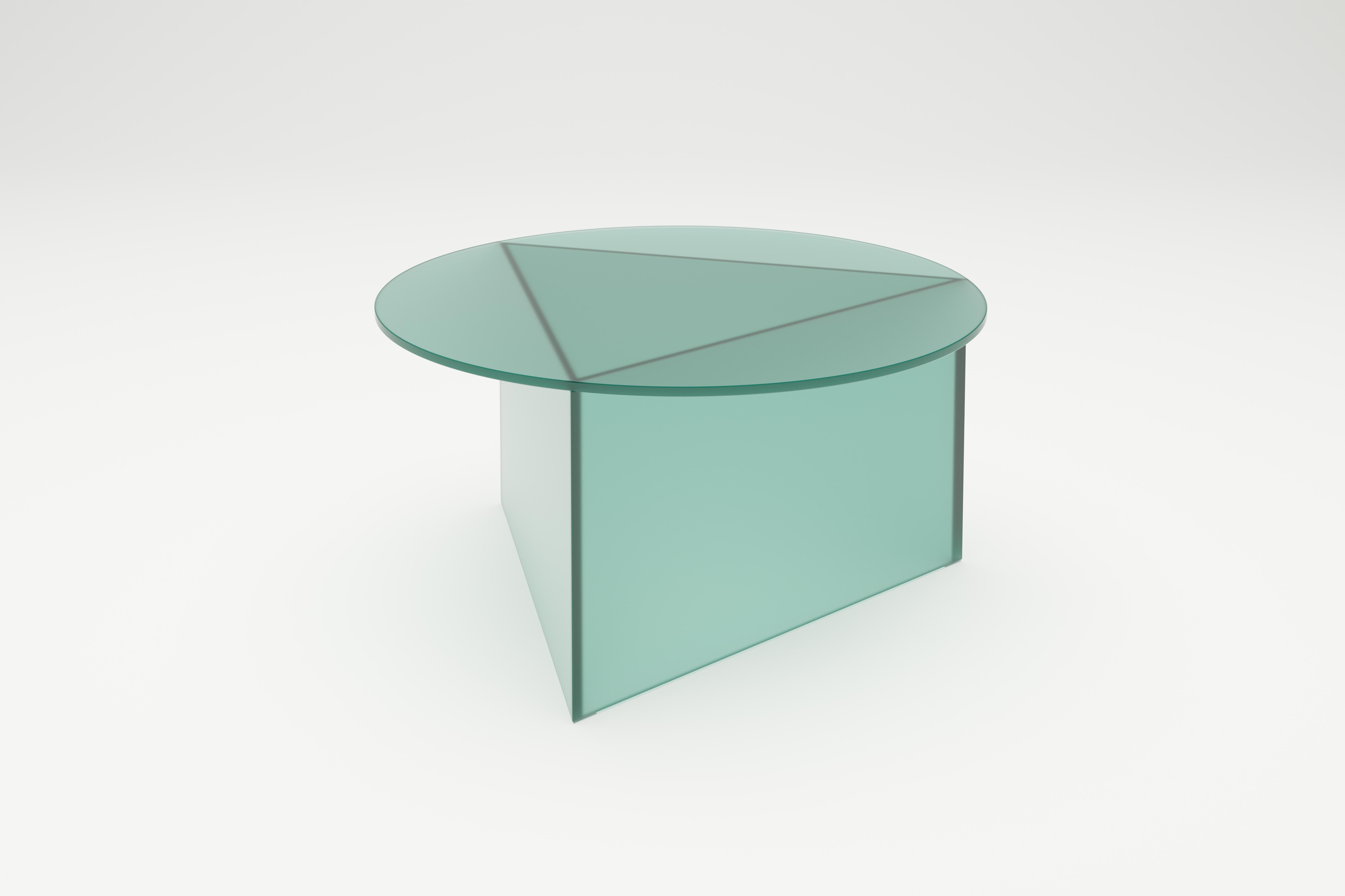 German Satin Glass Prisma Circle 80 Coffe Table by Sebastian Scherer For Sale