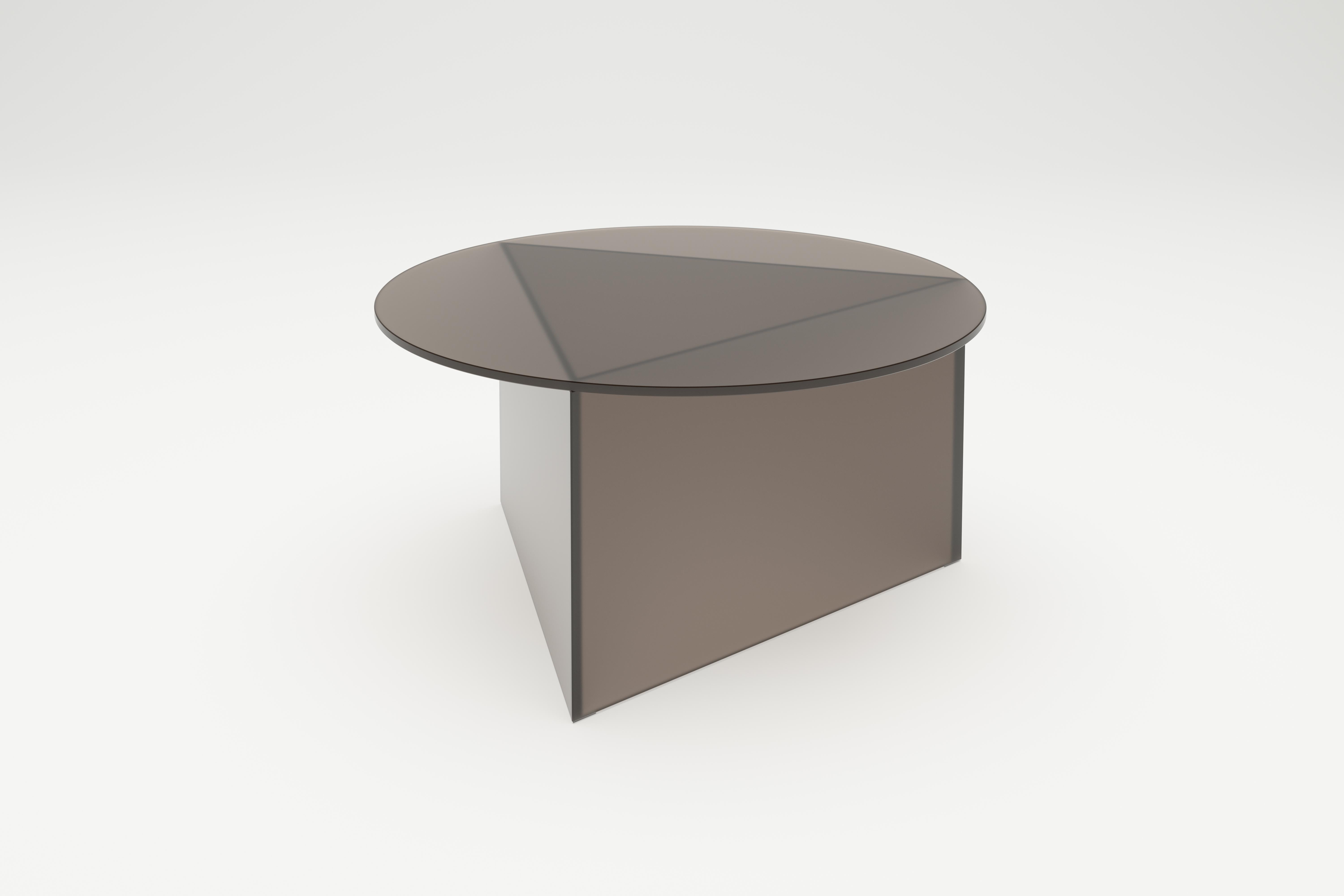 Satin Glass Prisma Circle 80 Coffe Table by Sebastian Scherer In New Condition For Sale In Geneve, CH