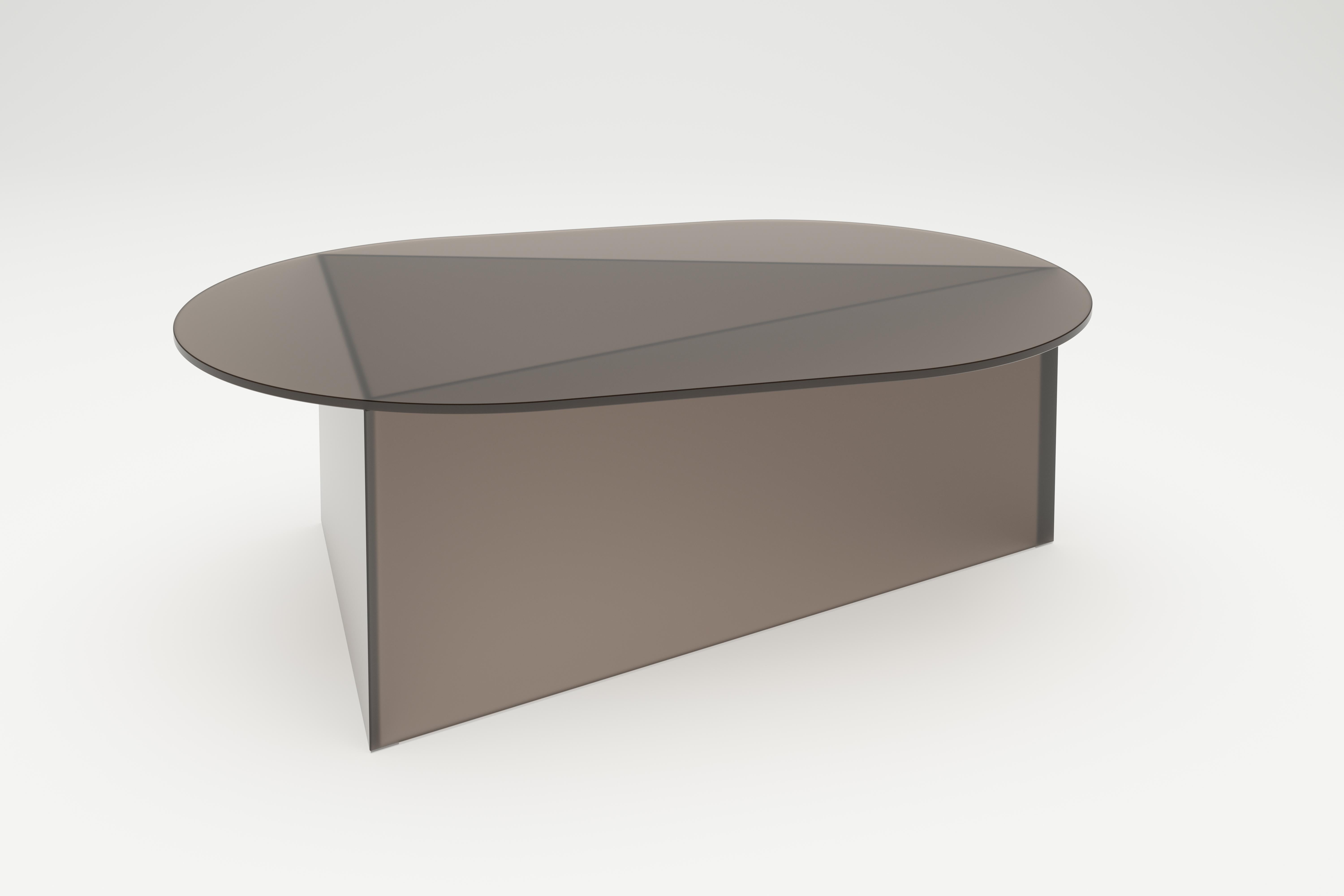 Satin Glass Prisma Oblong 105 Coffe Table by Sebastian Scherer In New Condition In Geneve, CH