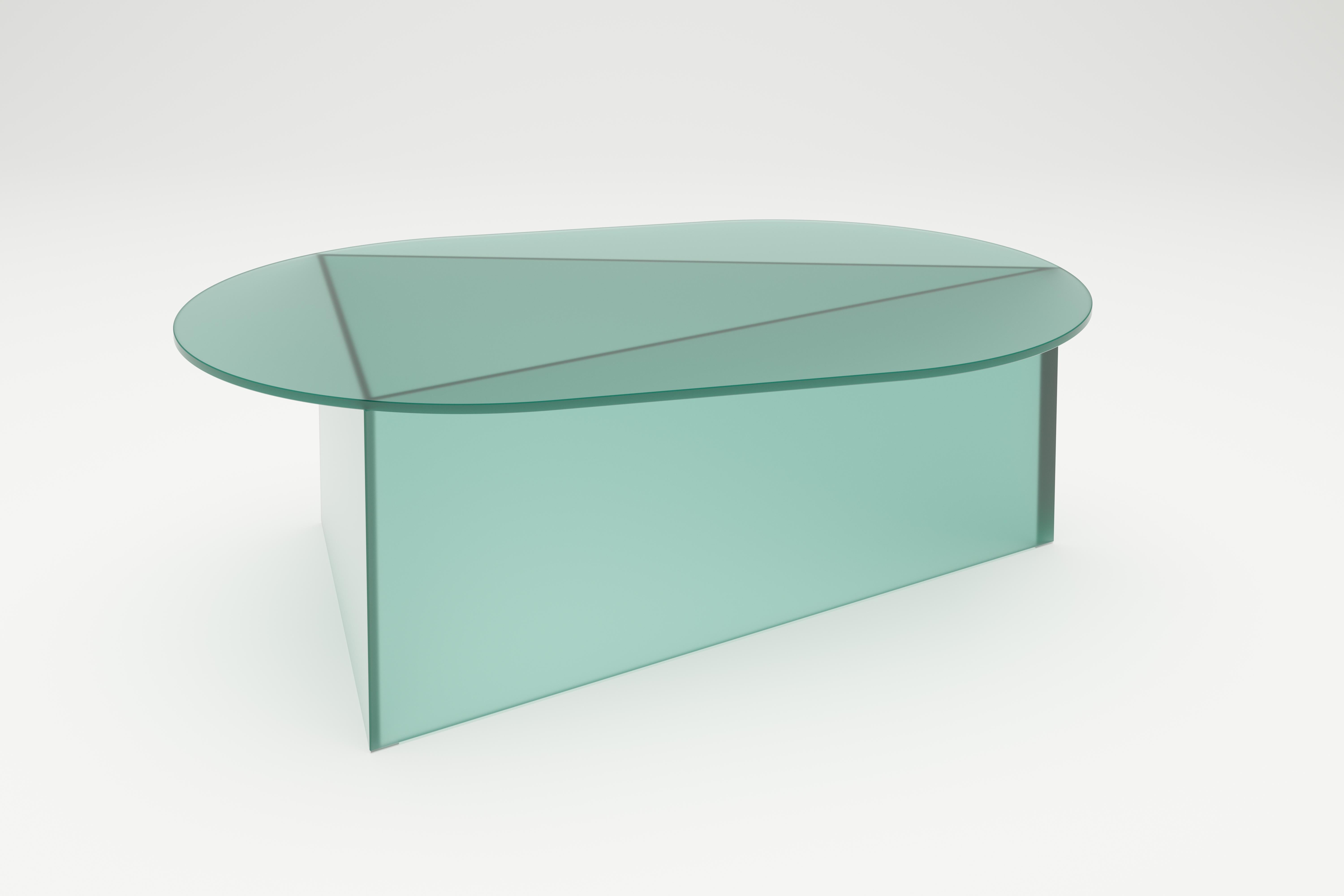 Satin Glass Prisma Oblong 120 Coffe Table by Sebastian Scherer In New Condition For Sale In Geneve, CH