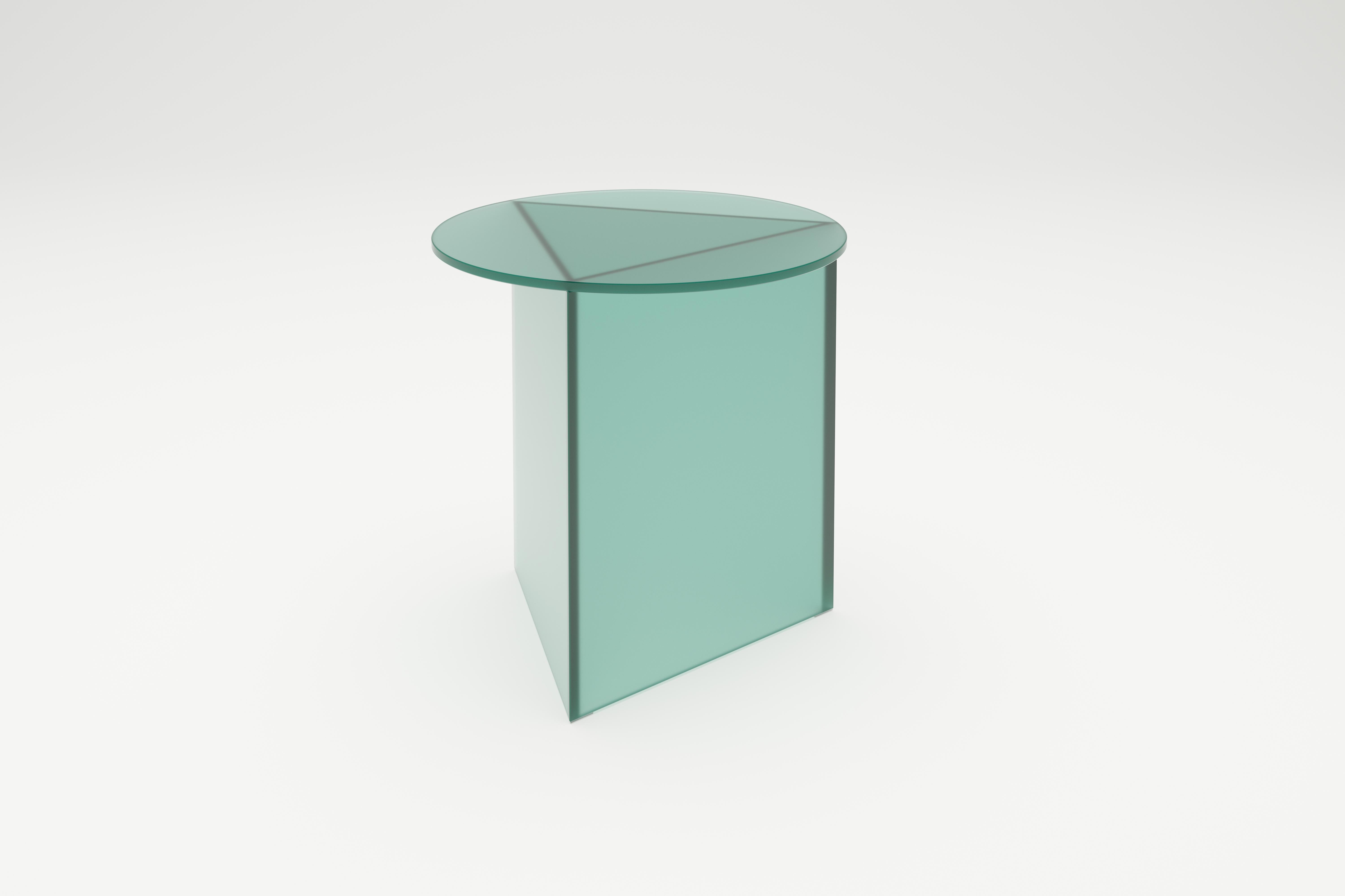 Post-Modern Satin Glass Prisma Tall Coffee Table by Sebastian Scherer For Sale