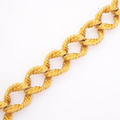Satin Gold Chunky Braid Link Choker Necklace By Anne Klein, 1980s