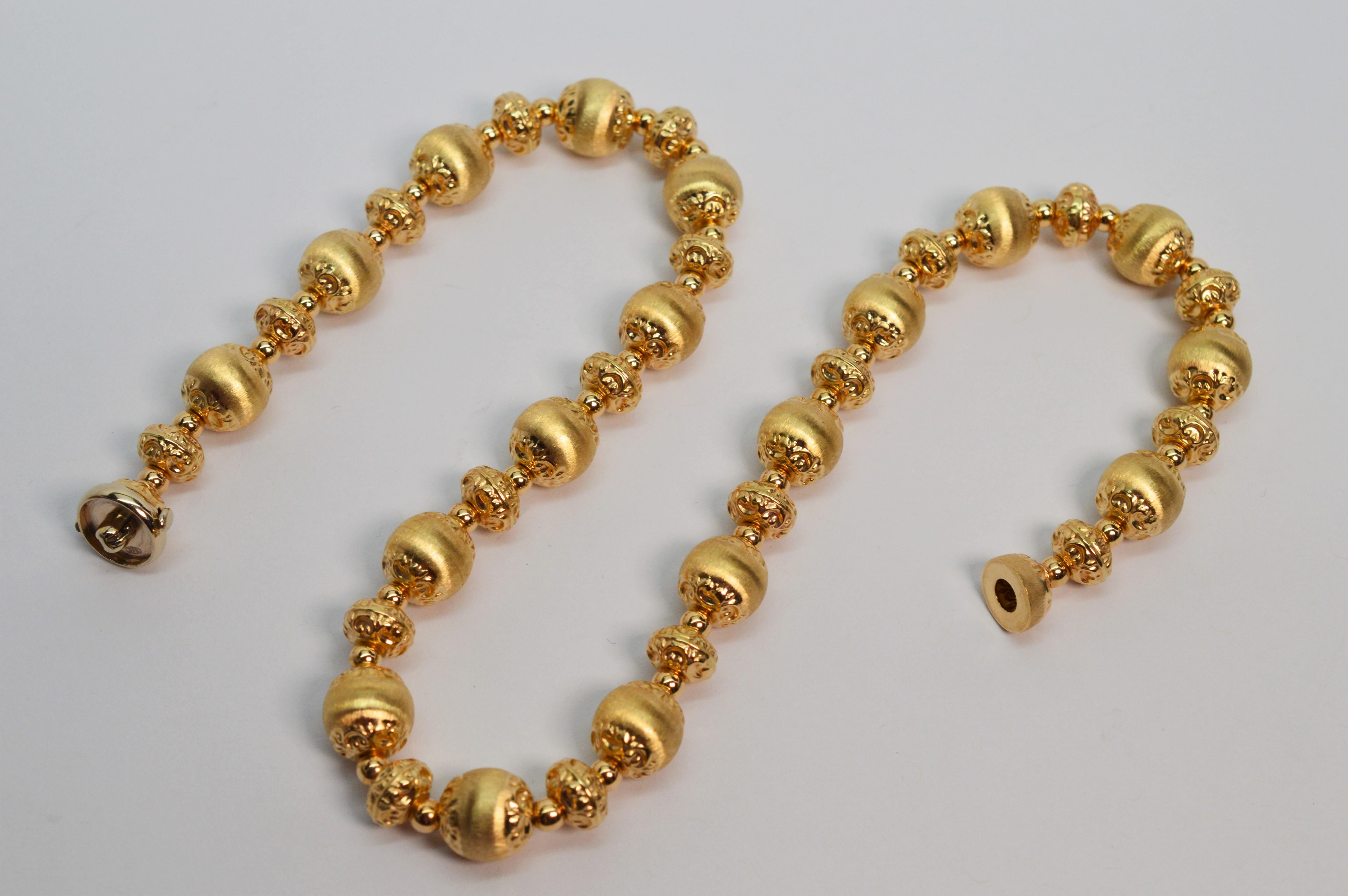 Satin Gold Beaded Necklace 3