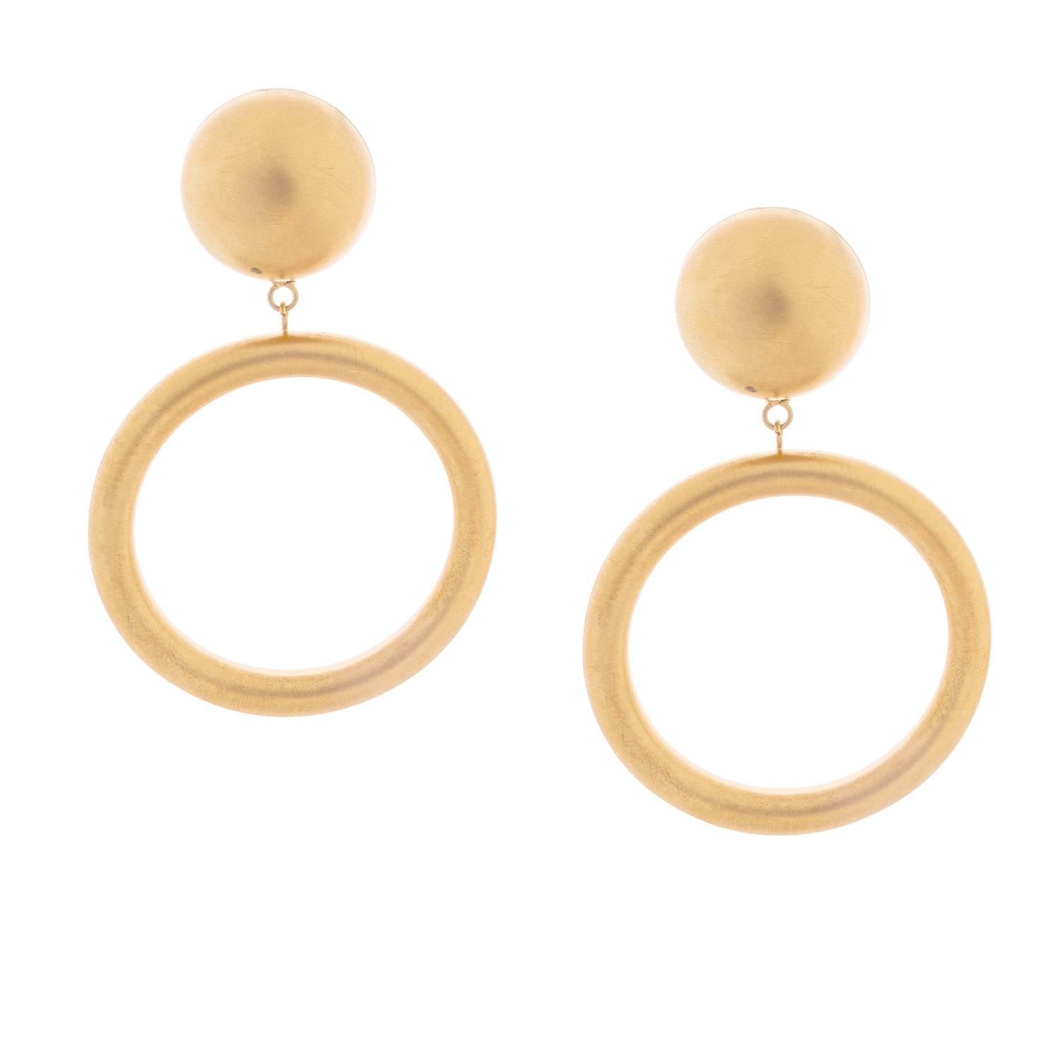 Boucles d'oreilles pendantes en or satiné NWOT en vente 1