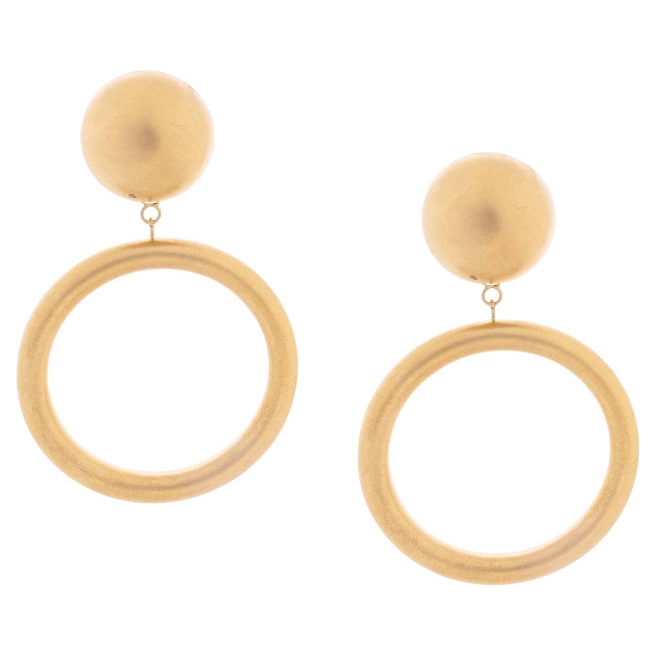 Boucles d'oreilles pendantes en or satiné NWOT en vente