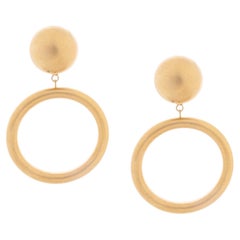 Satin-Gold-Ohrringe mit Anhänger NWOT