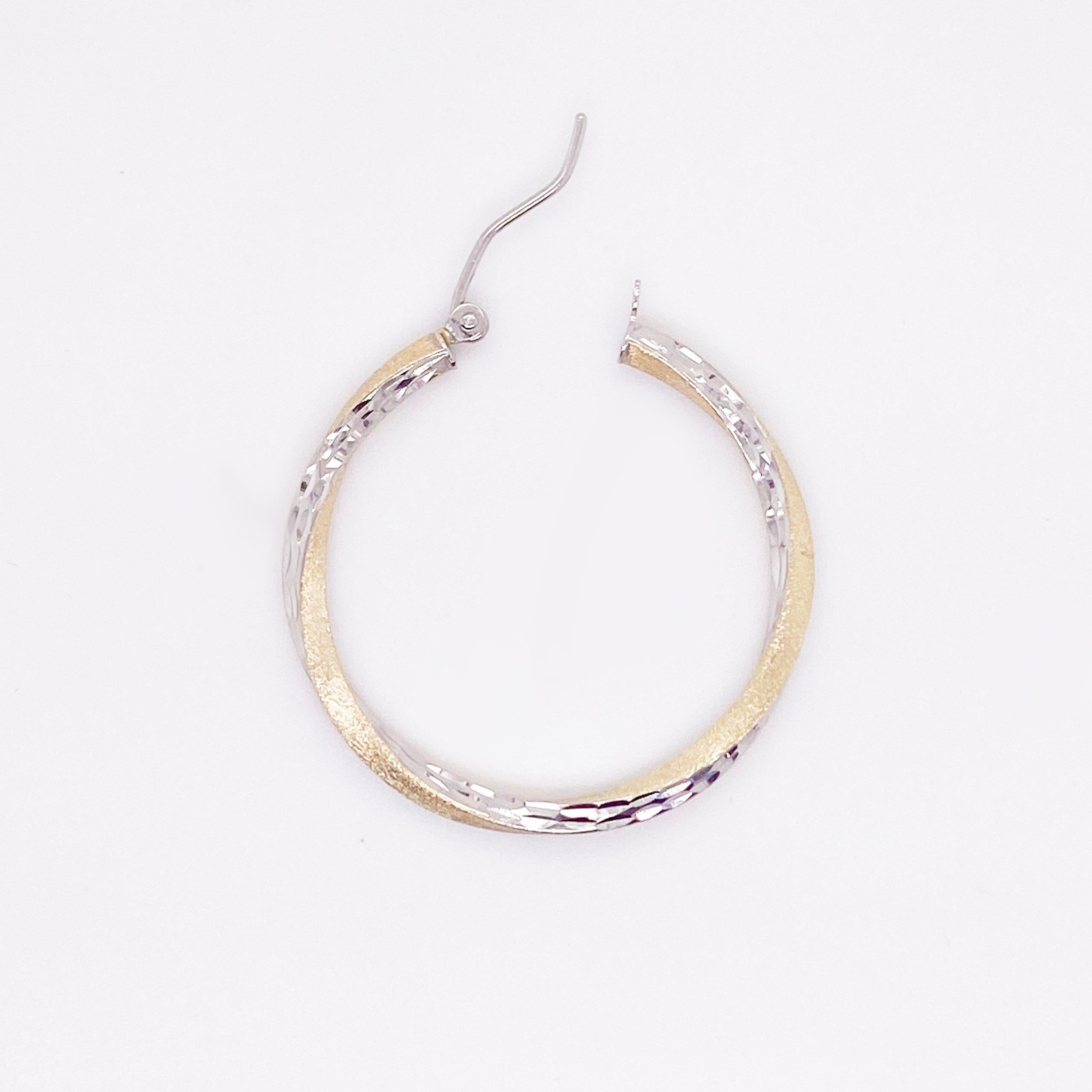 white gold twist hoop earrings