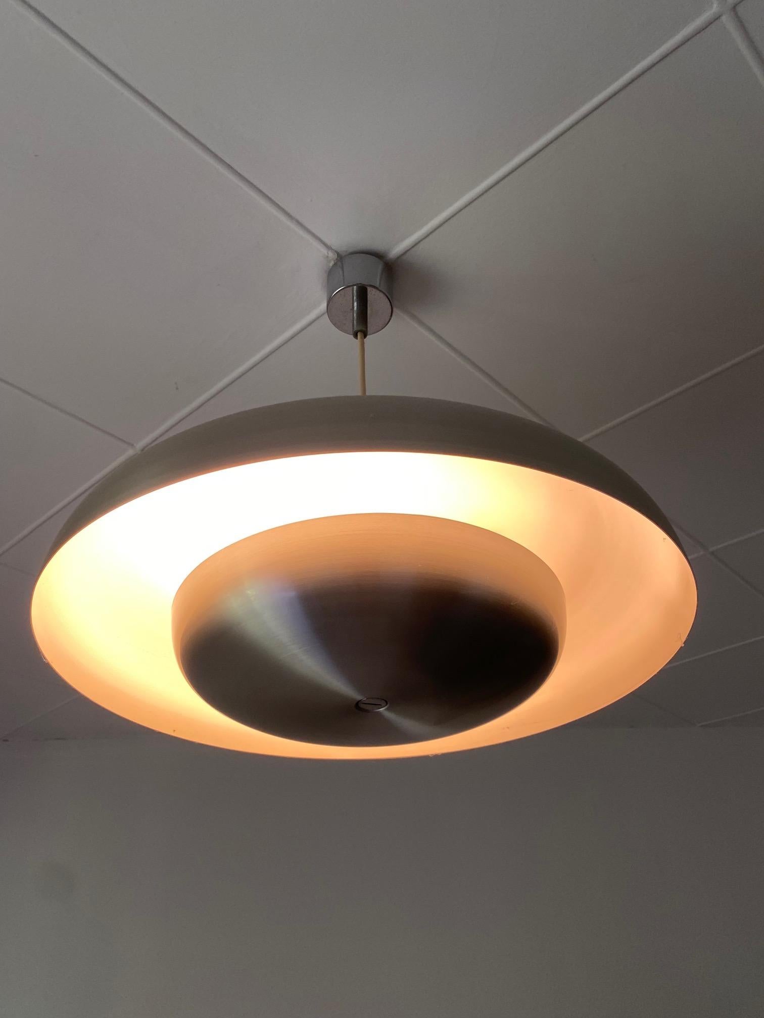 Satin Metal Chandelier by Pirro Cuniberti for Sirrah, Italy 1970s In Good Condition For Sale In Argelato, BO