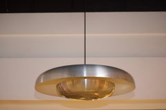Satin Metal Chandelier by Pirro Cuniberti for Sirrah, Italy, 1972