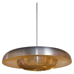 Satin Metal Chandelier by Pirro Cuniberti for Sirrah, Italy, 1972