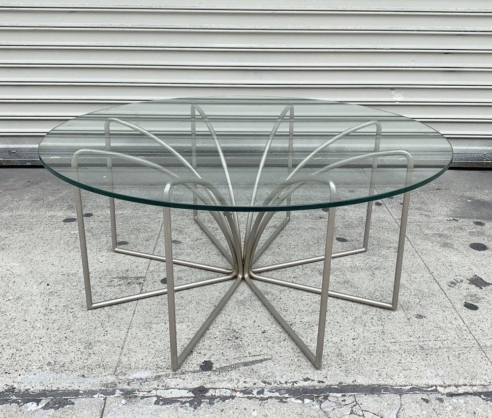 Mid-20th Century Satin Nickel and Glass Coffee Table by Kipp Stewart