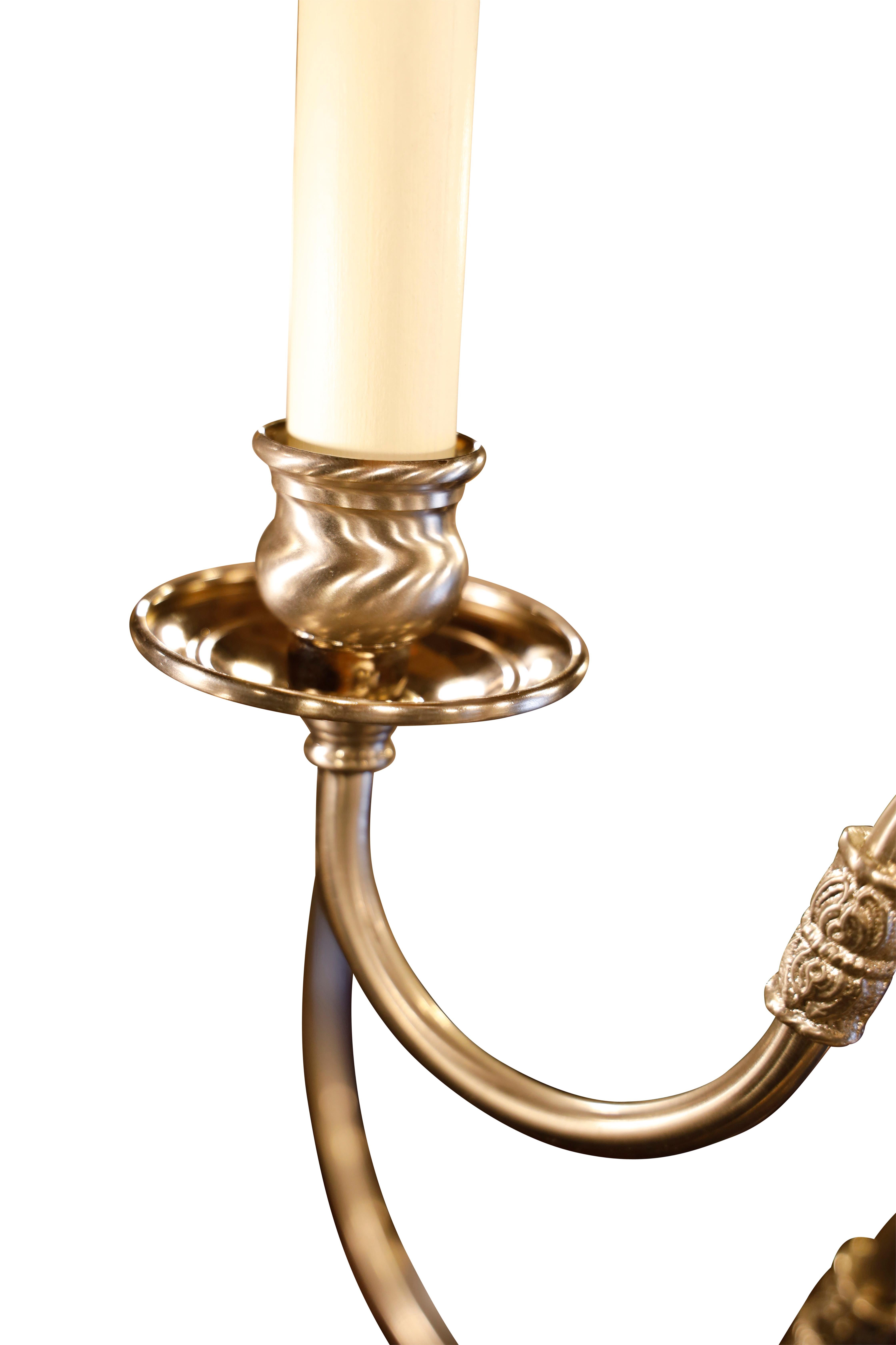 Lampadario fiammingo in nichel satinato in vendita 1