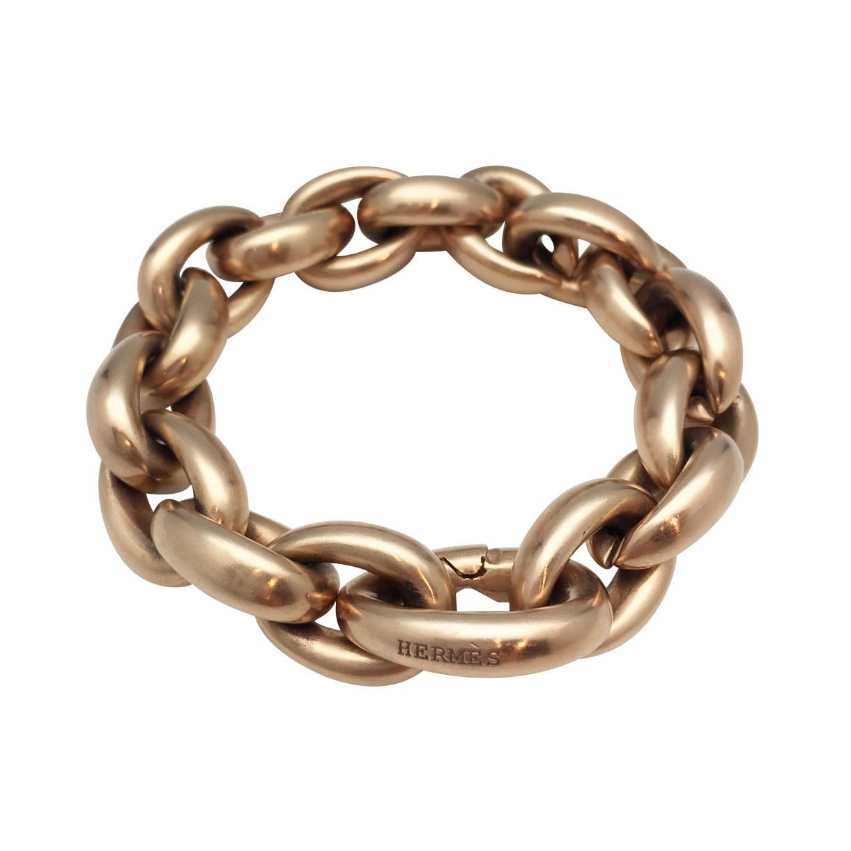 Contemporary Satin Pink Gold Hermès Bracelet