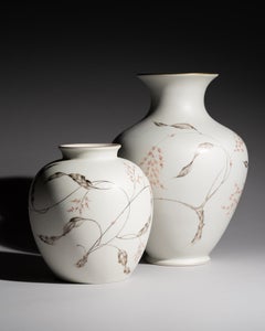 Vasen-Duo aus Satinporzellan von Fritz von Stockmayer für Rosenthal, Deutschland, 1940er Jahre