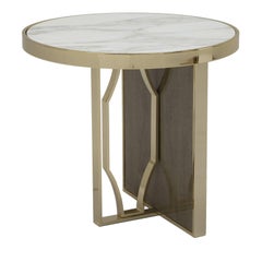 Table d'appoint ronde en érable satiné