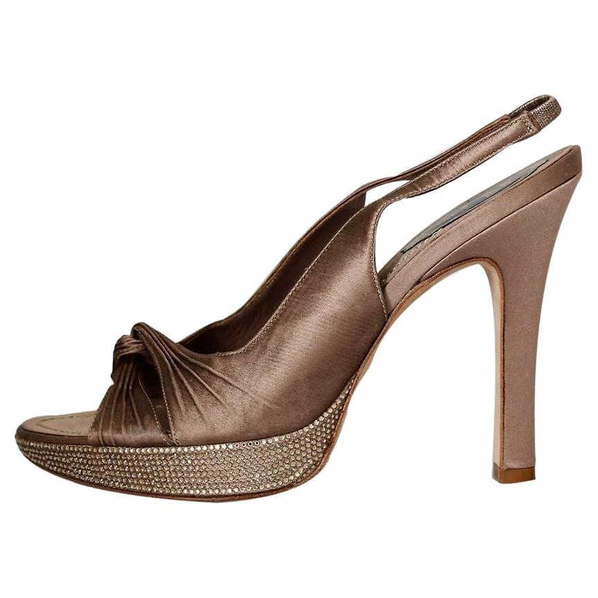 René Caovilla Satin sandal size 38 1/2 For Sale