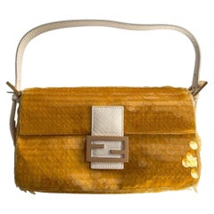 Satin Sequin Paillettes Python Plexiglass Baguette 1997 Giallo Avorio
