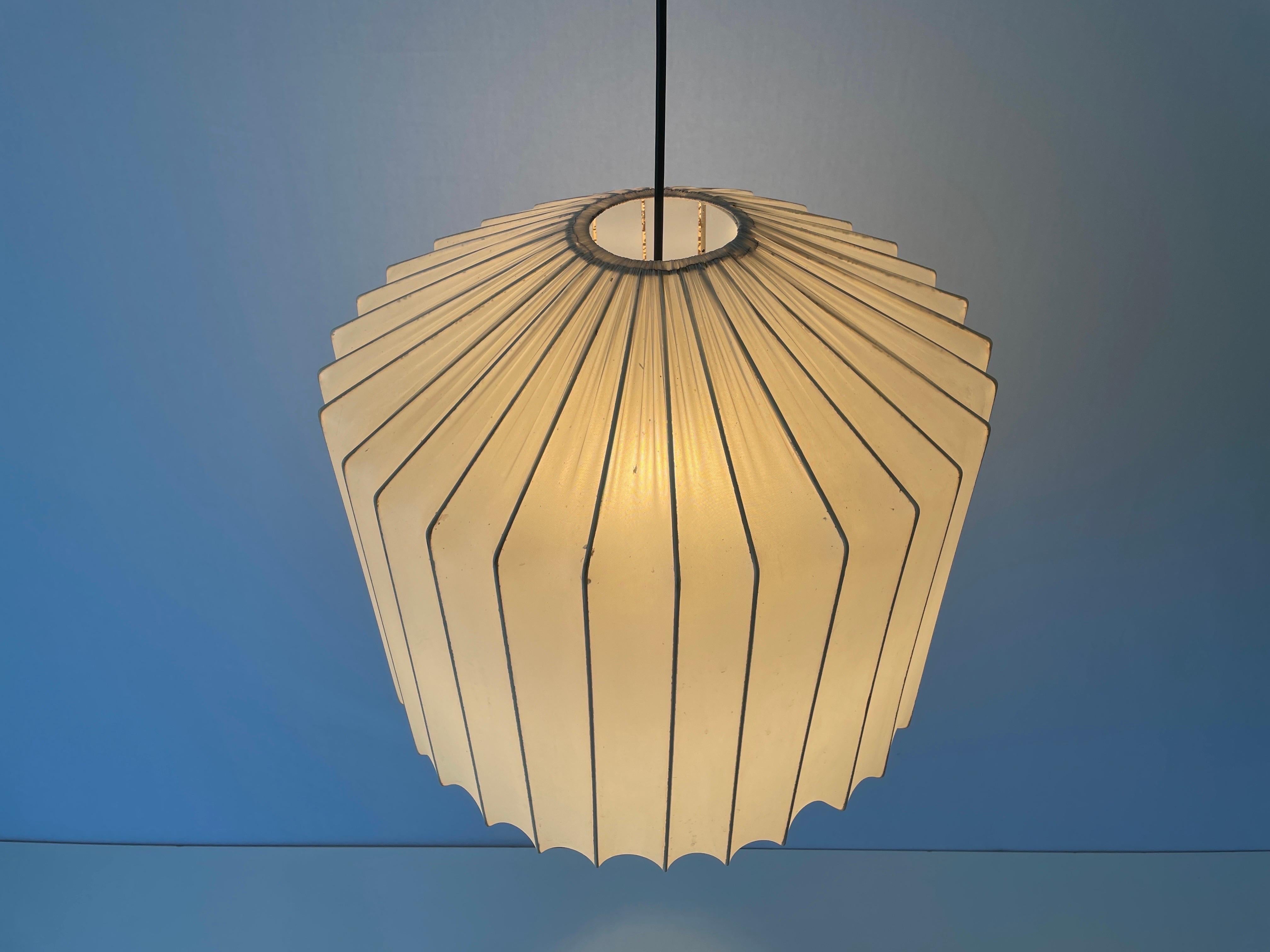 Satin Silk Fabric Ceiling Lamp in Cocoon Shape, 1960s, Italy For Sale 4
