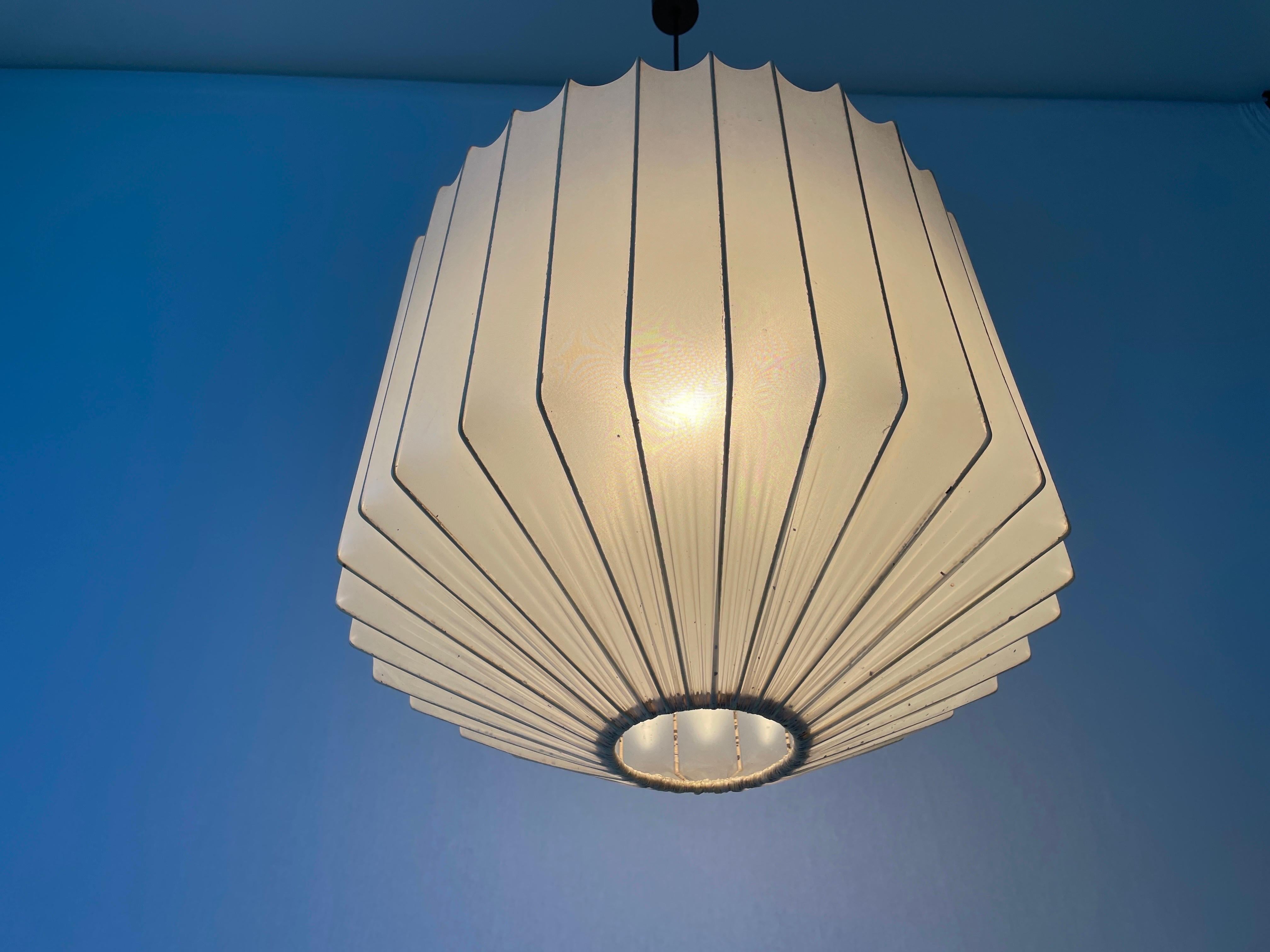 Satin Silk Fabric Ceiling Lamp in Cocoon Shape, 1960s, Italy For Sale 6