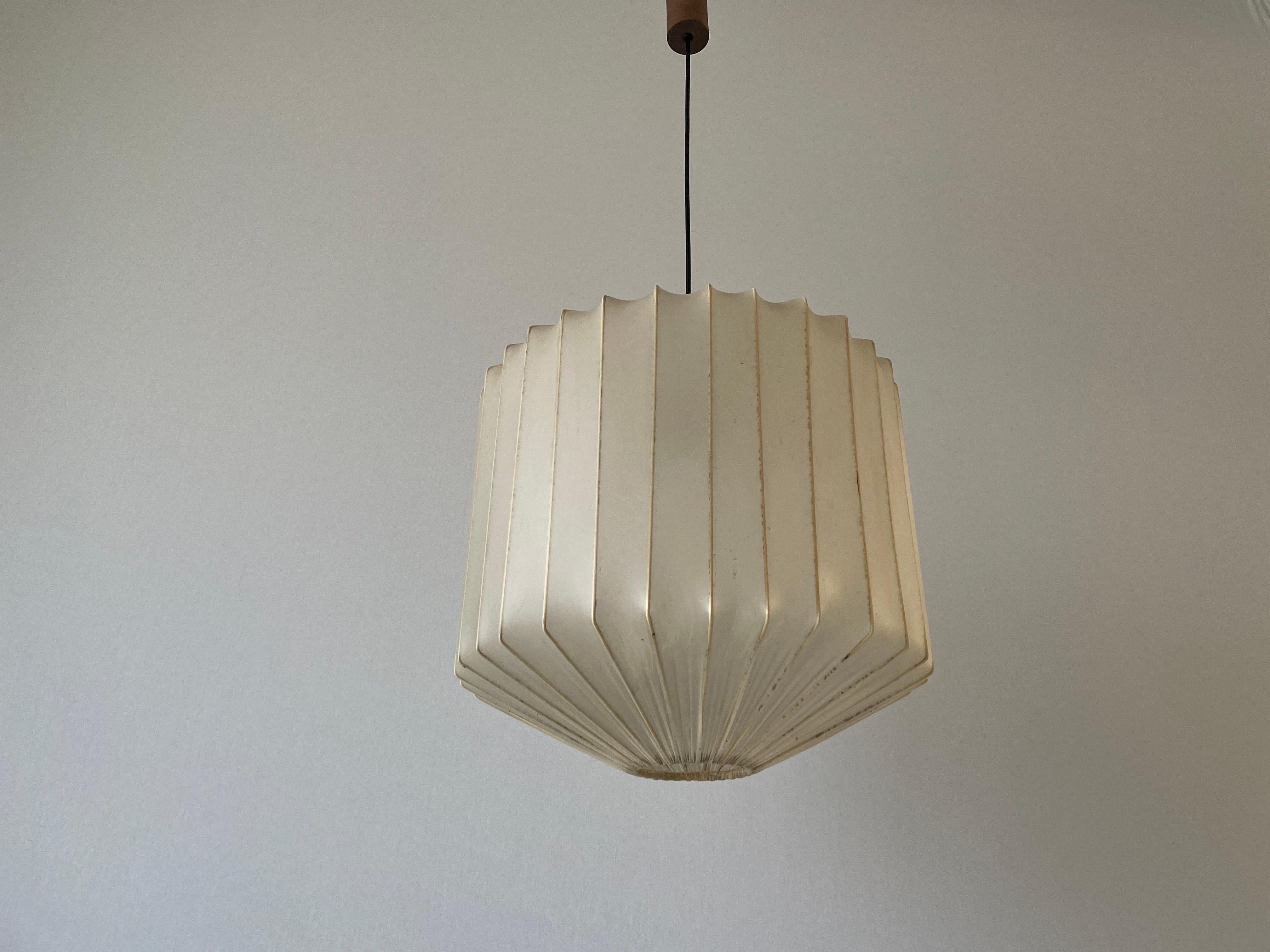 Satin Silk Fabric Ceiling Lamp in Cocoon Shape, 1960s, Italy For Sale 7