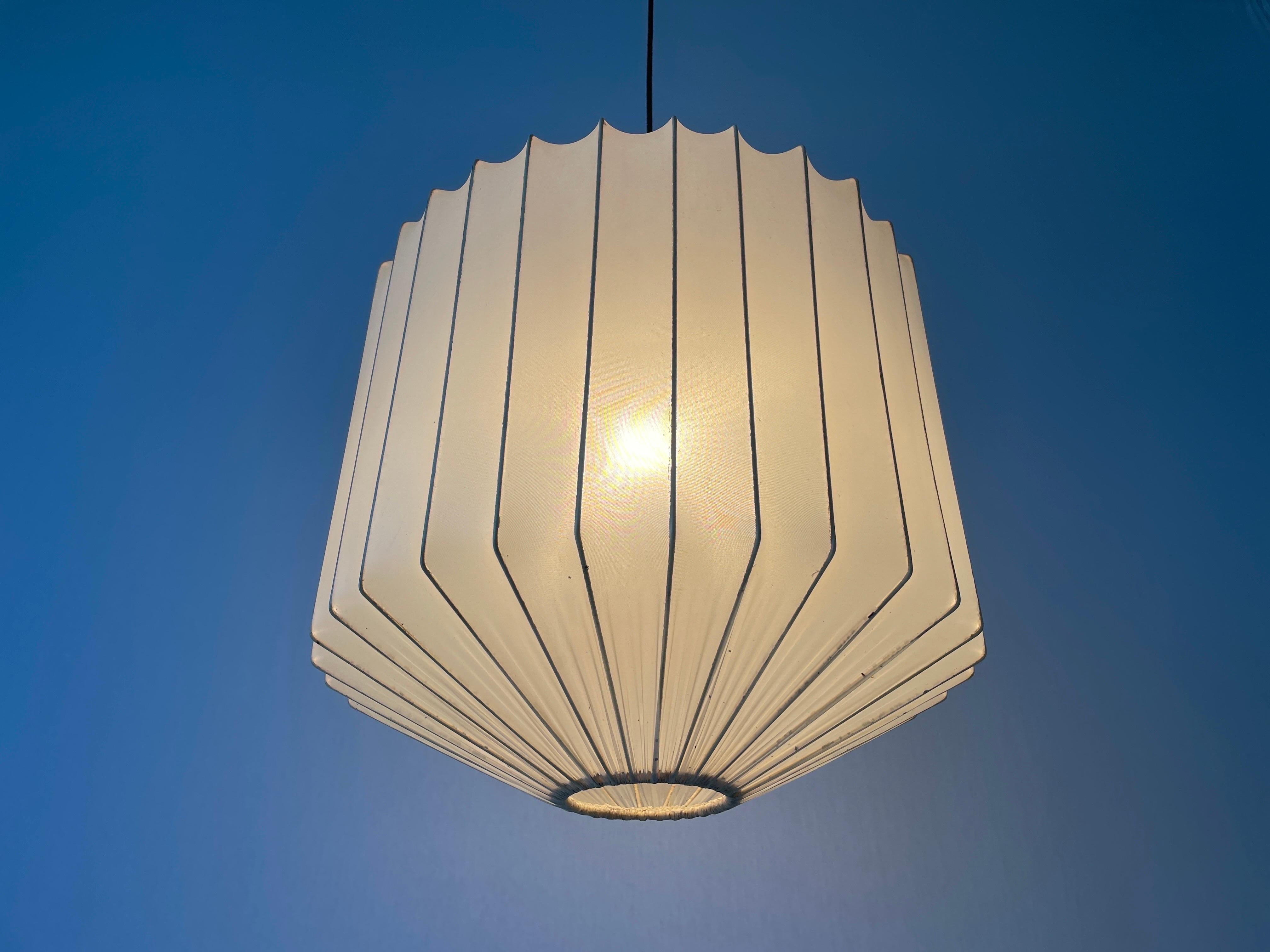 Satin Silk Fabric Ceiling Lamp in Cocoon Shape, 1960s, Italy For Sale 9