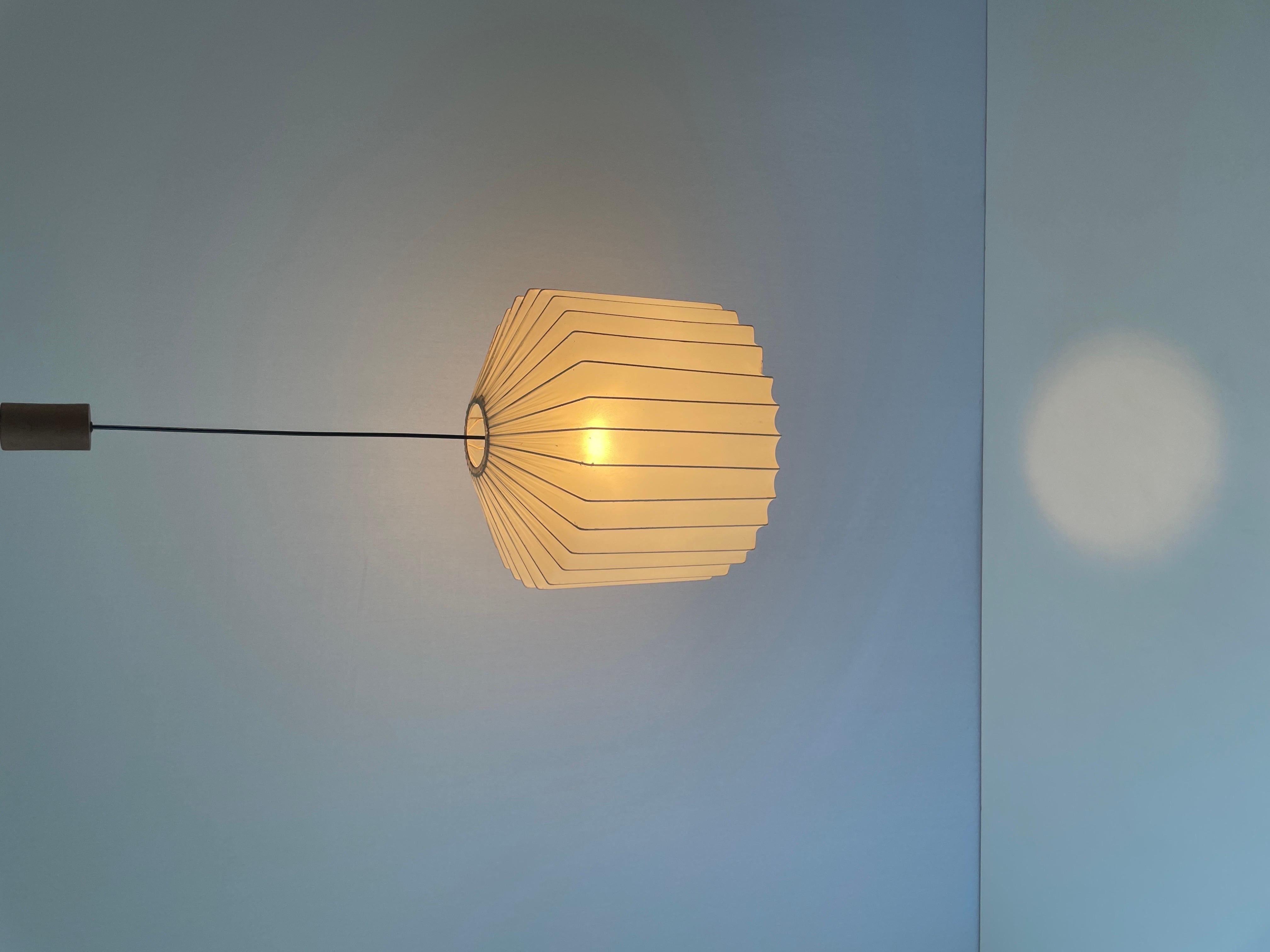 Satin Silk Fabric Ceiling Lamp in Cocoon Shape, 1960s, Italy For Sale 10