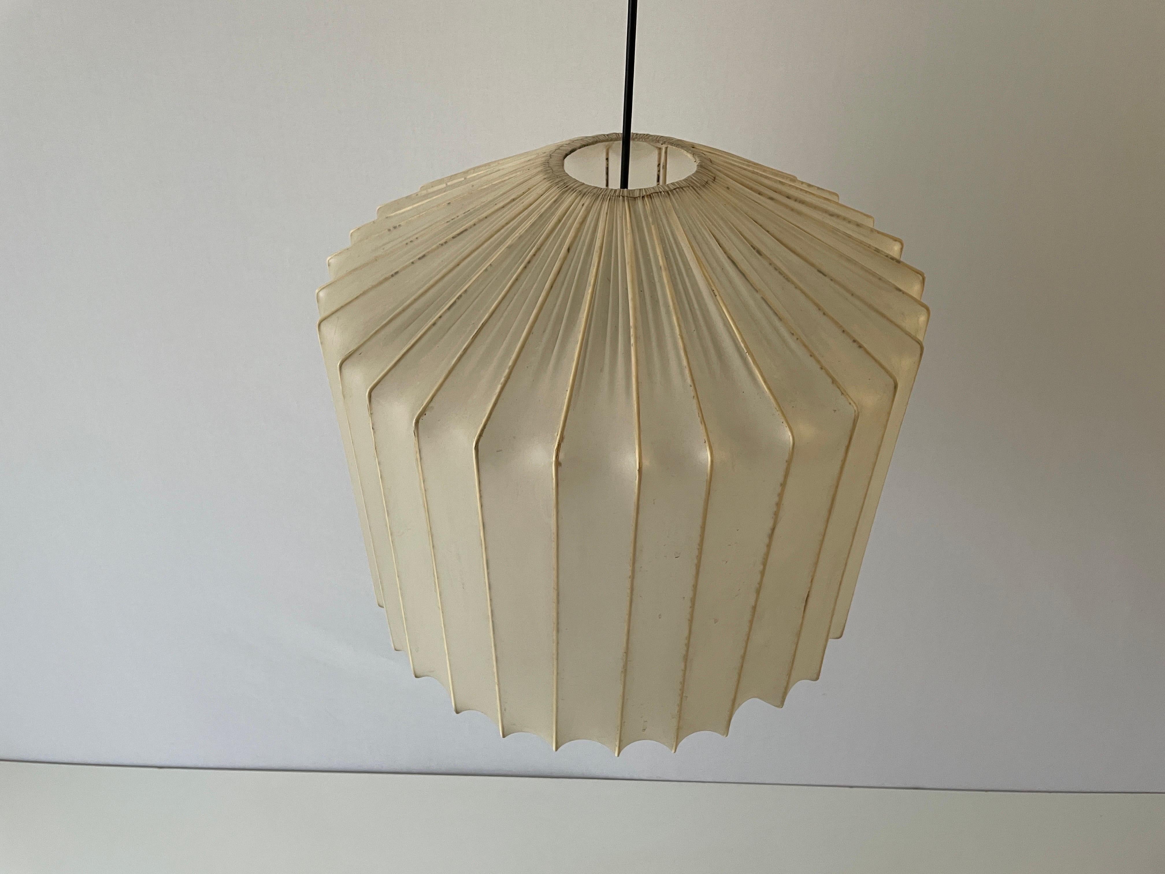 Mid-Century Modern Satin Silk Fabric Ceiling Lamp in Cocoon Shape, 1960s, Italy For Sale